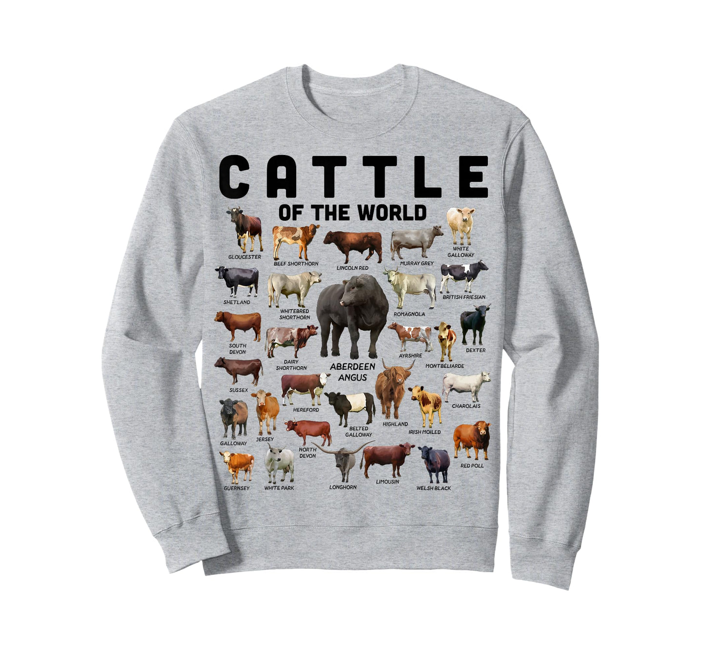 Cow Shirt Cattle Of The World Types Of Cows Funny Farmer T-Shirt