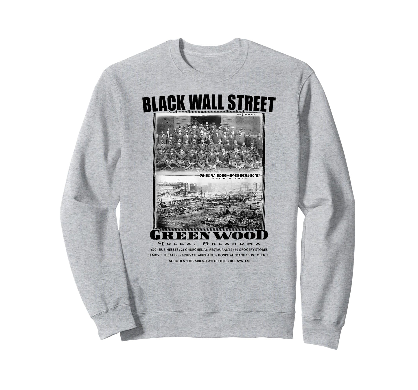 Black Wall Street Vintage Photos Black History T-Shirt