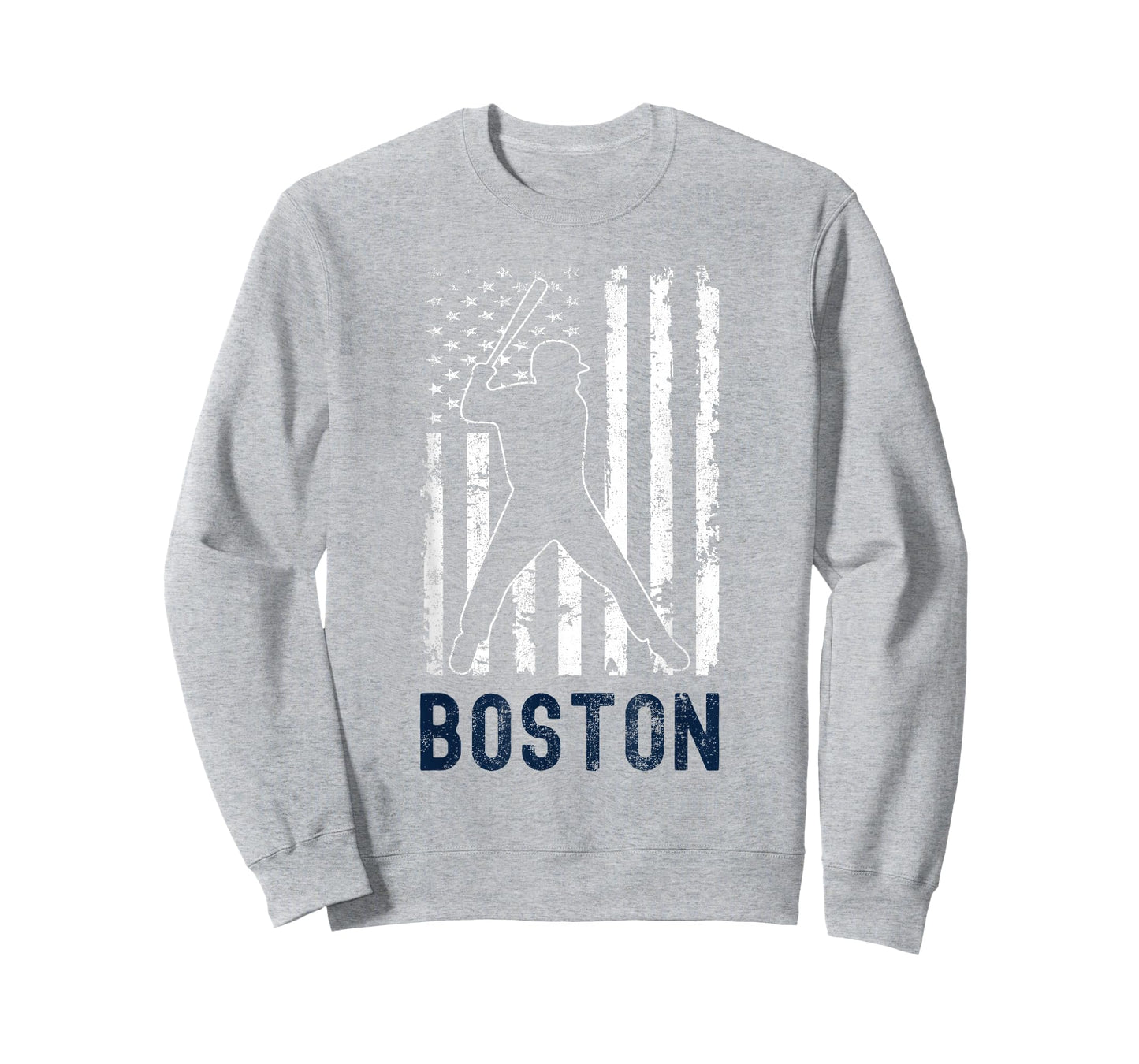 Boston Massachusetts American Flag Baseball Weathered T-Shirt