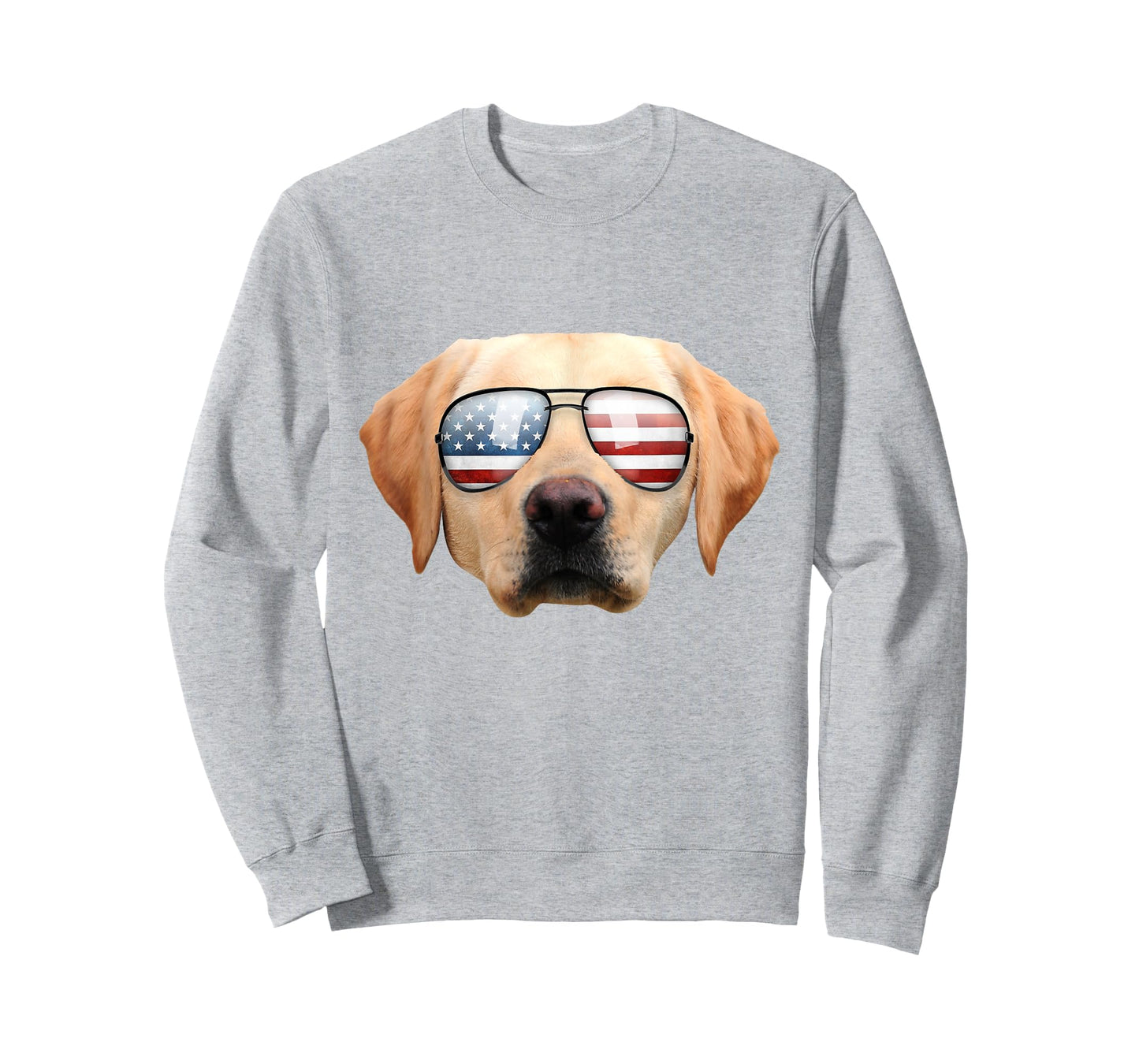 Funny Cute Patriotic Yellow Lab Sunglasses Dog T-Shirt T-Shirt
