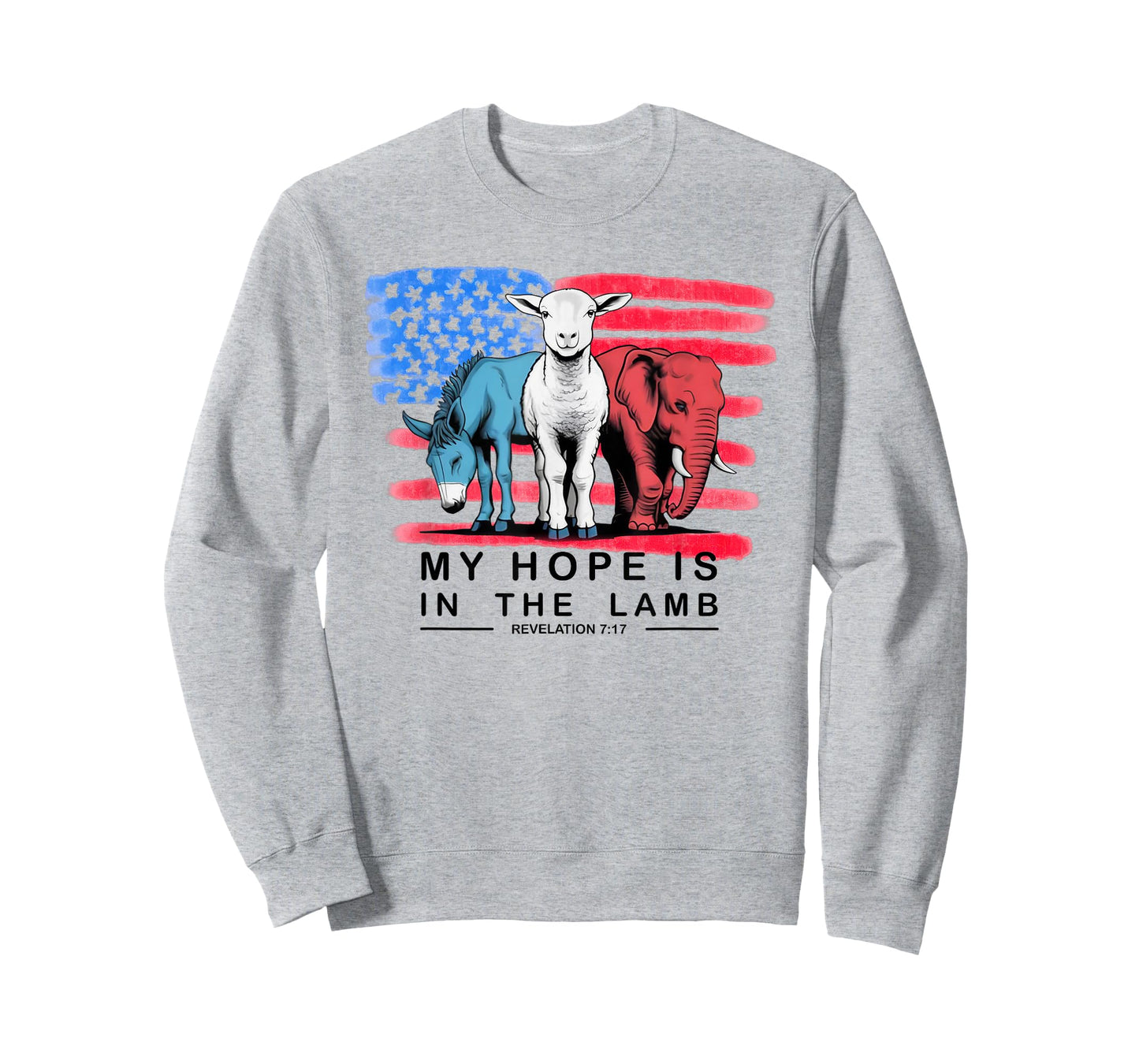 Vintage My Hope Is In The Lamb Christian God Jesus USA Flag T-Shirt