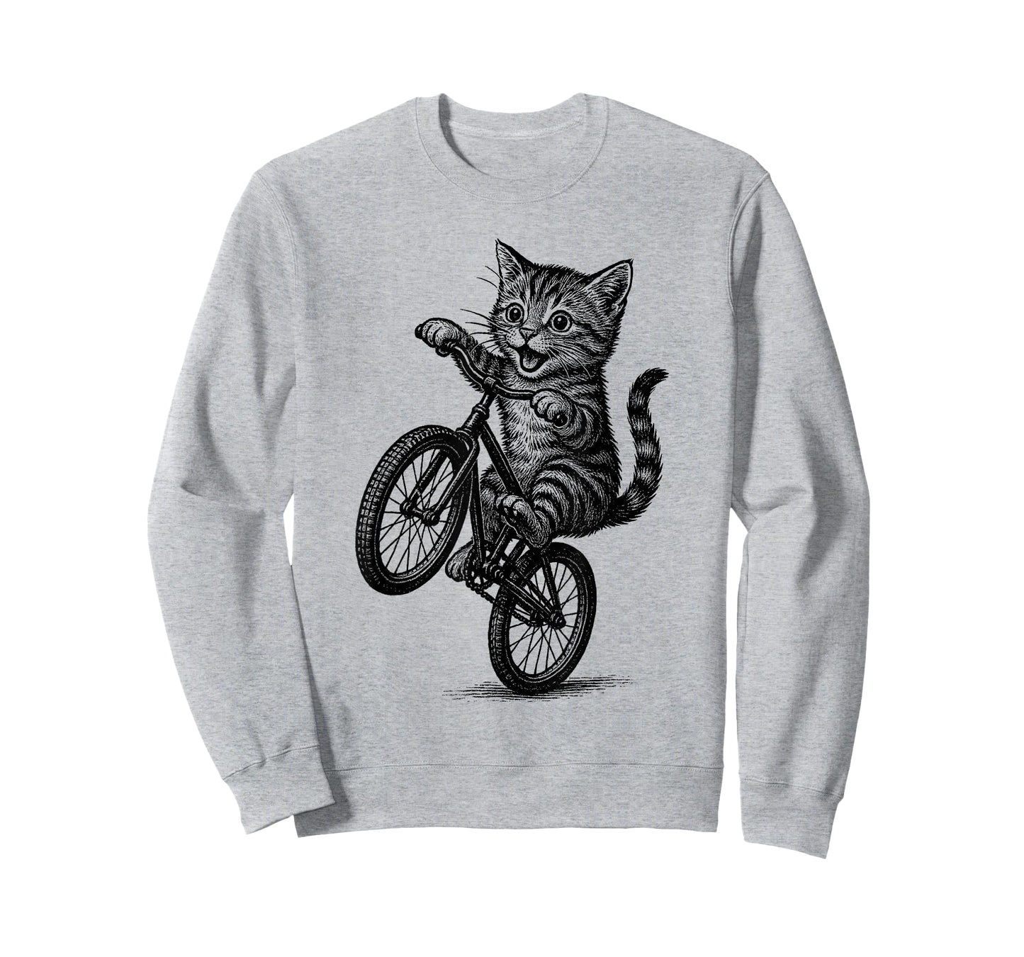 Vintage Kawaii Cute Cat Riding Bicycle Cycling Biker Cyclist T-Shirt
