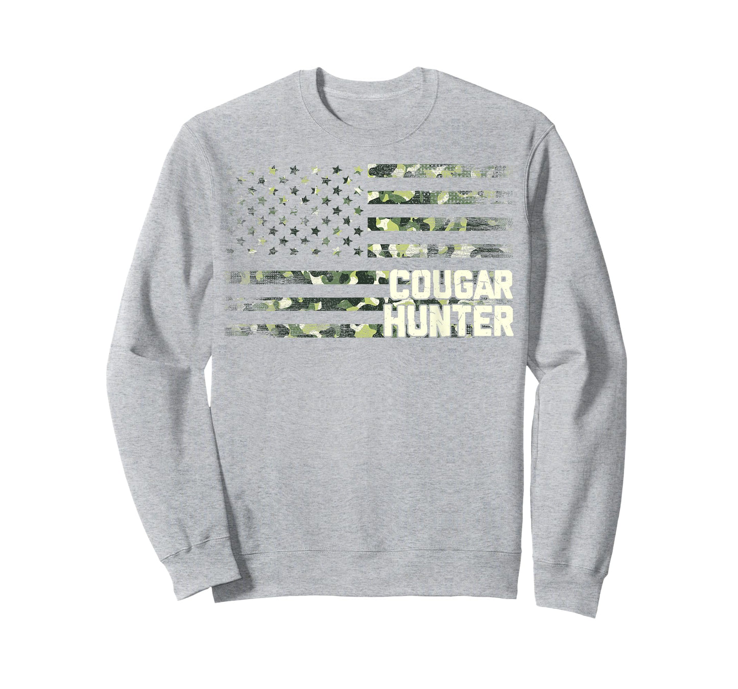 Cougar Hunter American USA Flag Cougar Hunting Camo T-Shirt