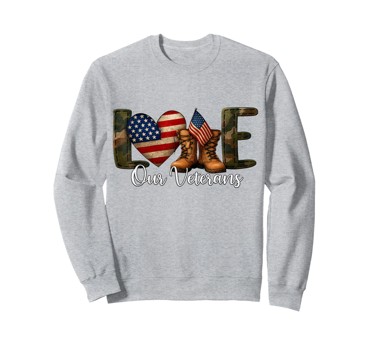 Camo American Flag Usa Proud Army Love Our Veterans T-Shirt