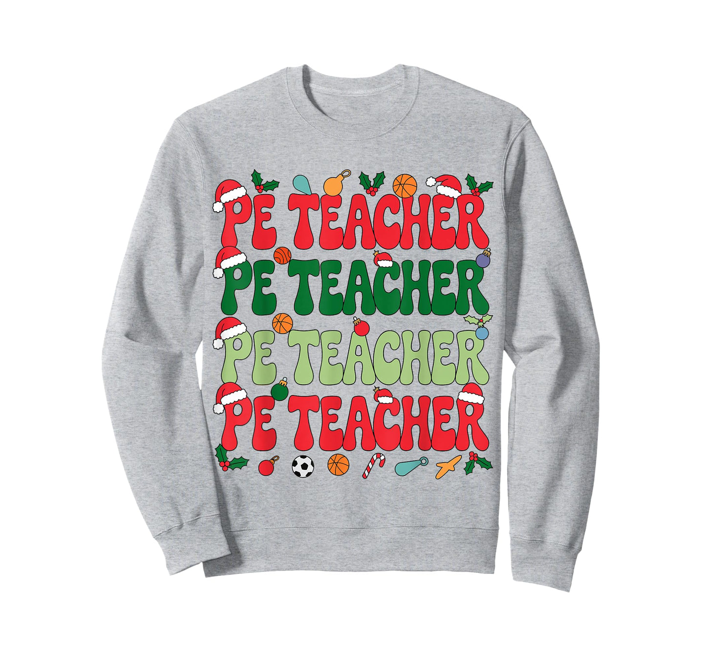 PE Teacher Christmas Retro Physical Education Xmas Men Women T-Shirt