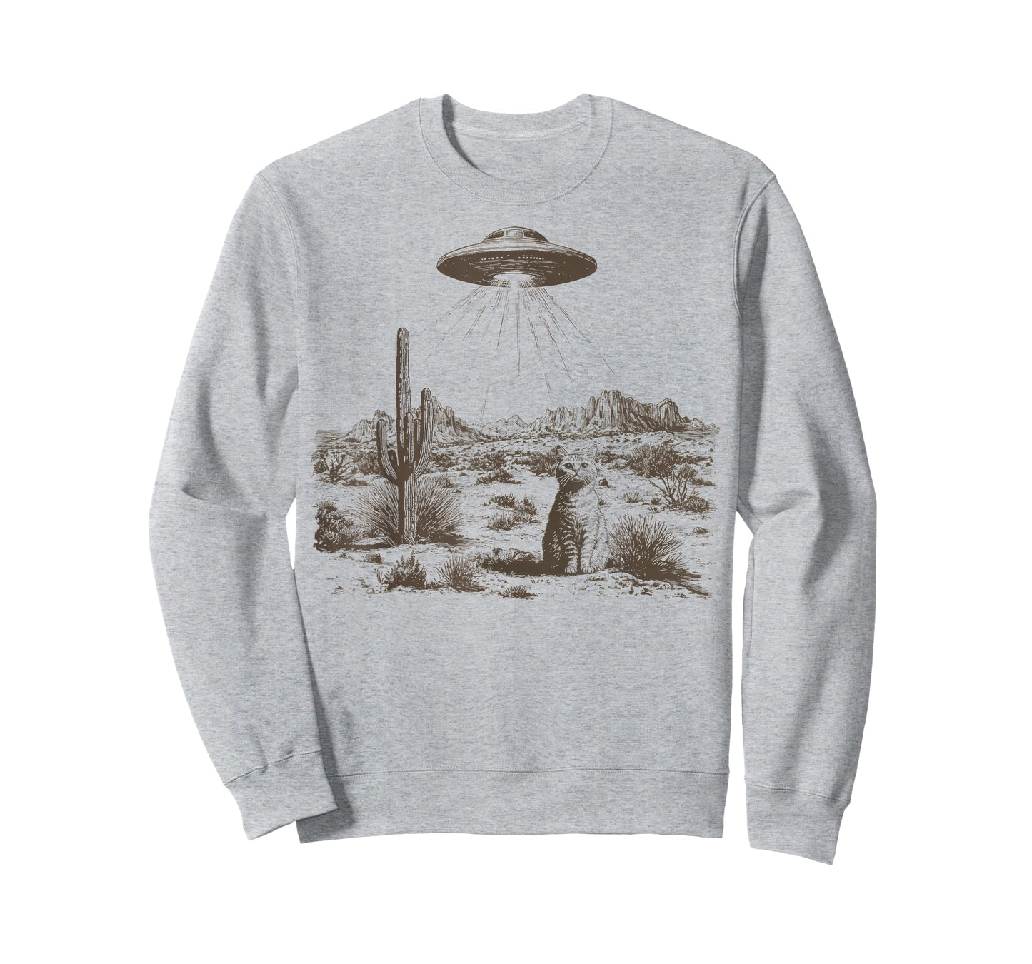 Vintage Western UFO Alien Rodeo Cowboy Cat Wild West Kitten T-Shirt