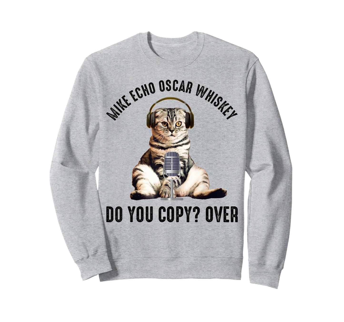 Mike Echo Oscar Whiskey Funny Ham Radio Cat Men Women T-Shirt
