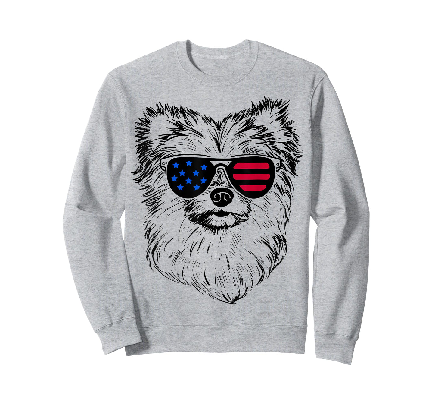 Aussiepom Dog 4th July America USA Flag Men Women Kids T-Shirt
