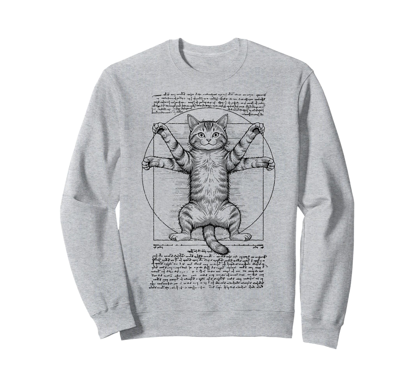 Vitruvian Man Cat Lover Funny Leonardo Da Vinci Tabby Cats T-Shirt