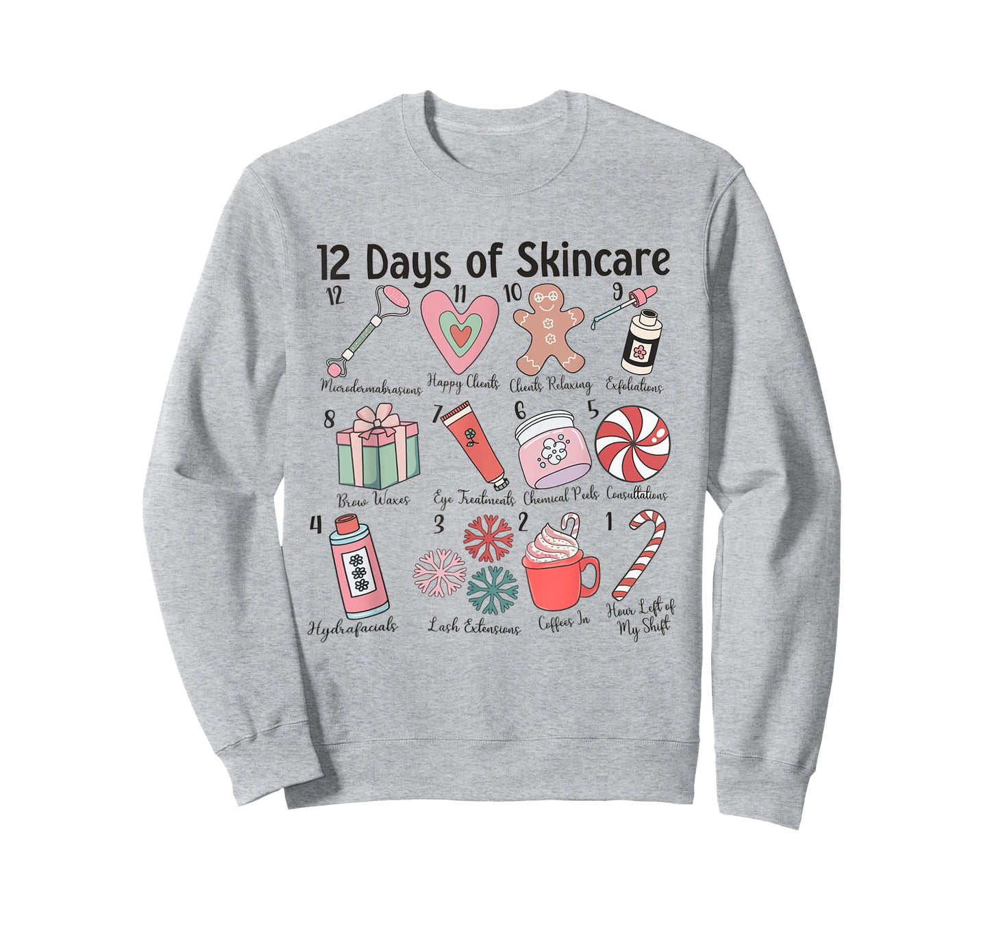 12 Days of Skincare Esthetician Christmas Dermatology MEDSPA T-Shirt