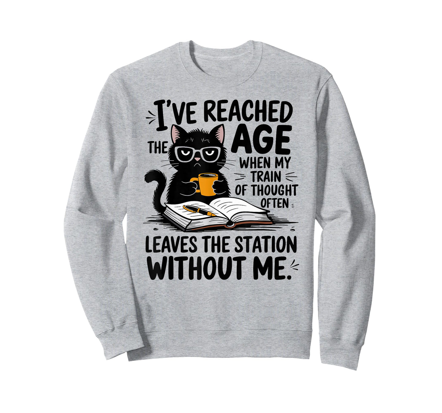 I've Reached The Age When My Train Of Thought Cat funny T-Shirt