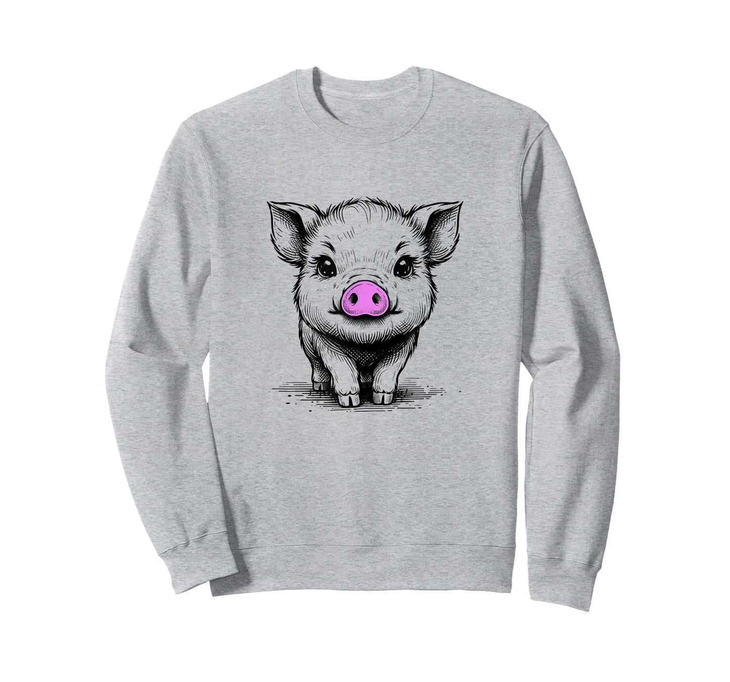 Cute Pig With Pink Nose Drawing T-Shirt