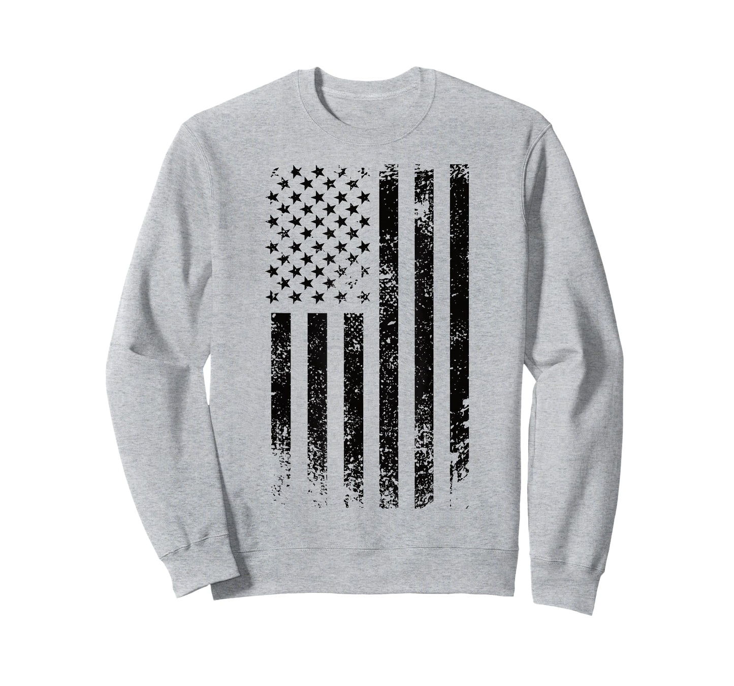 Patriotic USA Black American Flag Distressed Grunge Graphic T-Shirt