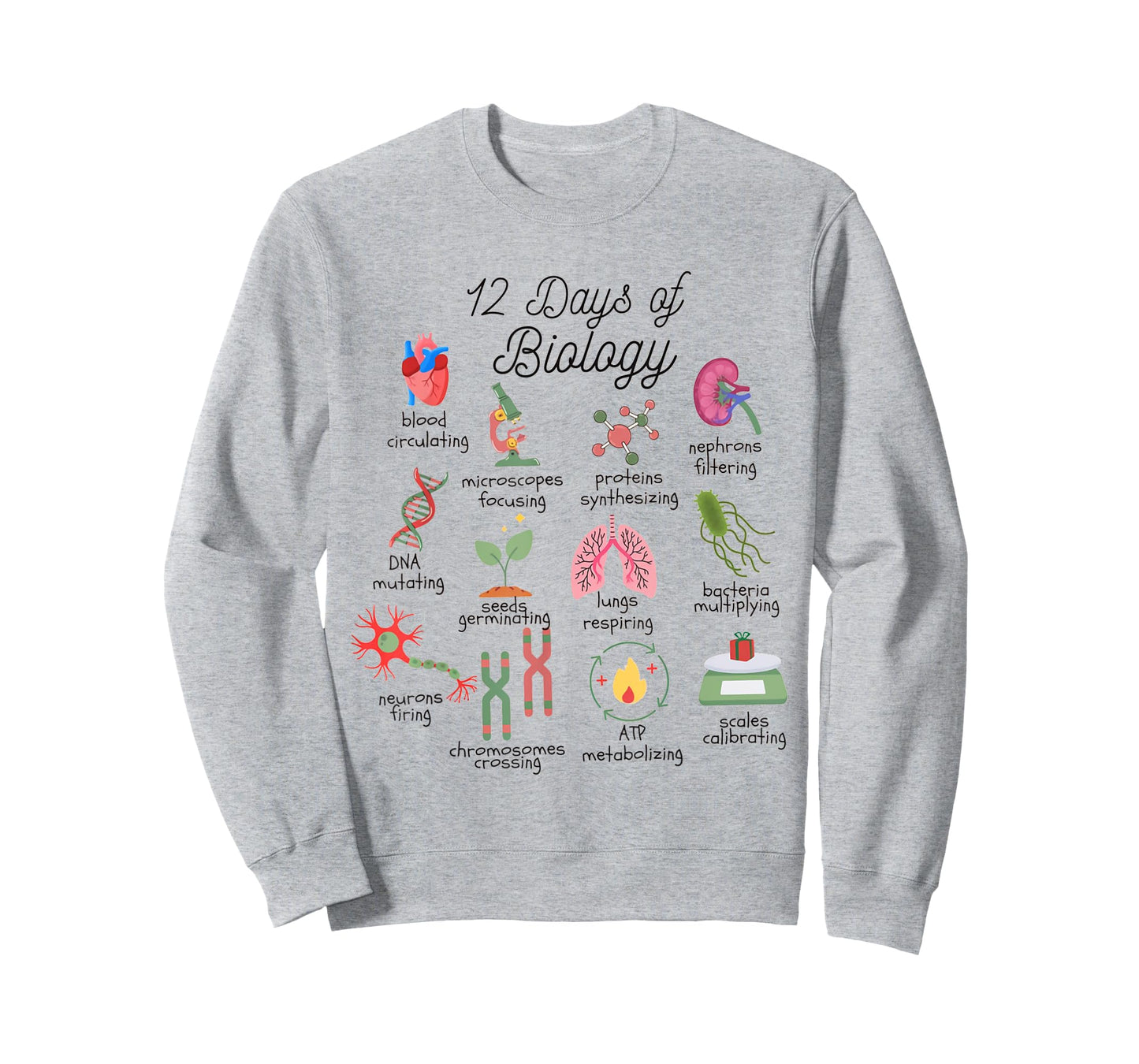 12 Days Of Biology Science Christmas Science Teacher Student T-Shirt