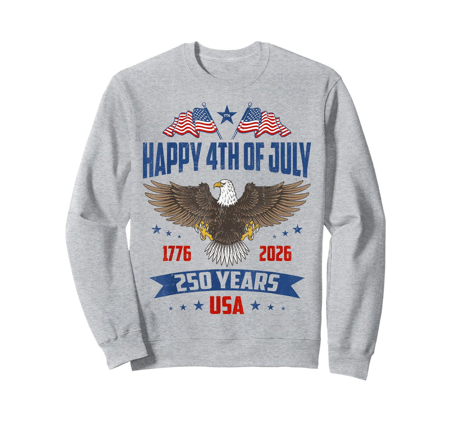 250 Years of Freedom 1776 2026 American Flag 4 July Vintage T-Shirt