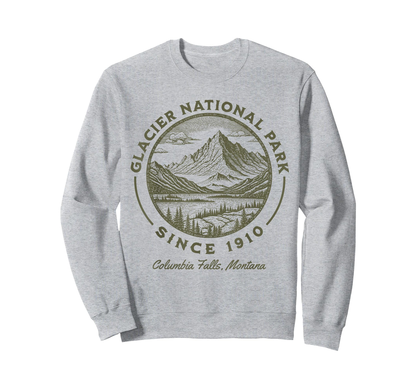 Glacier National Park Since 1910 Rustic Logo Columbia Falls T-Shirt