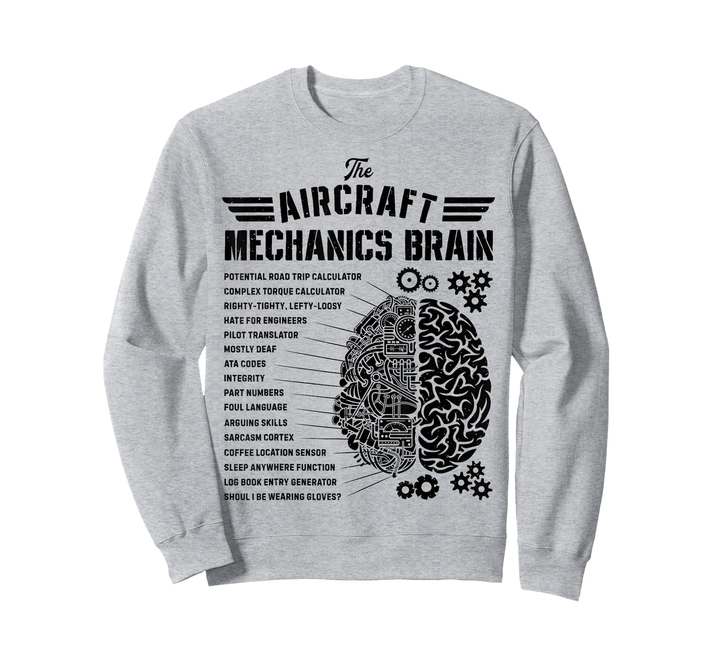 Aircraft Mechanics Brain Funny Aviation Technician Gifts Men T-Shirt