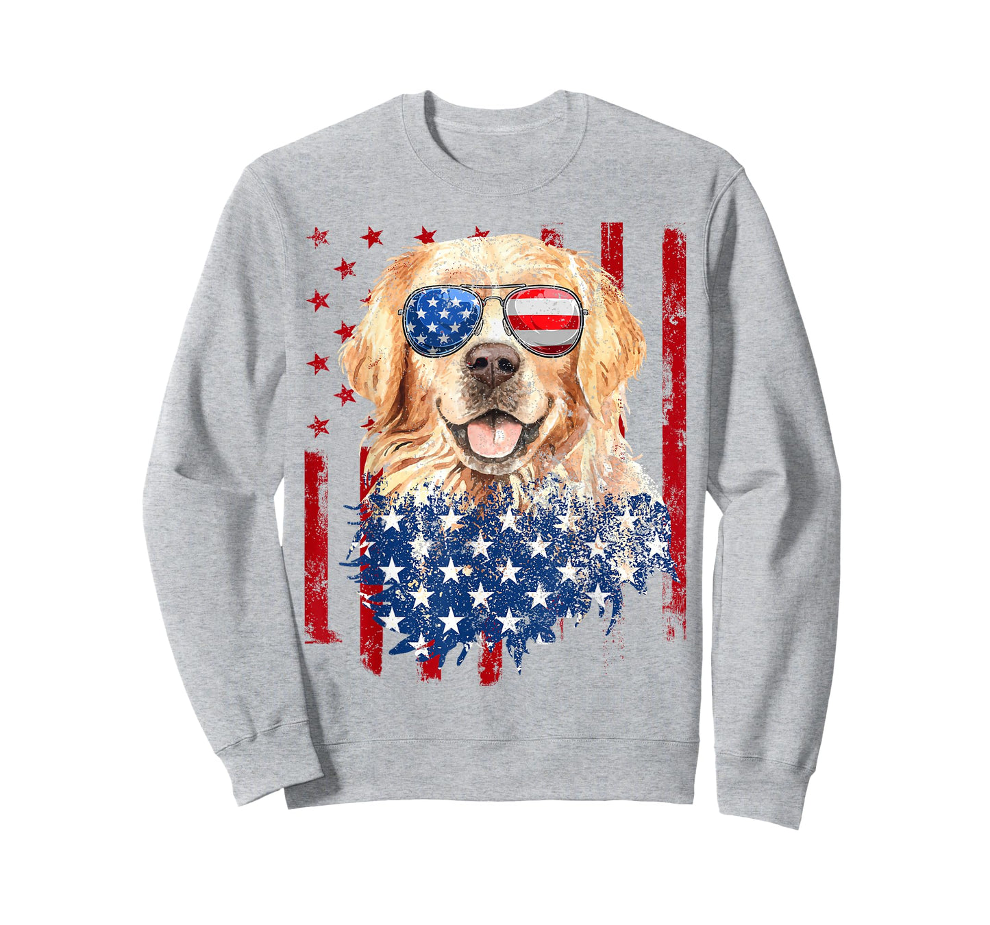 American Flag Golden Retriever USA Retro 4th of July T-Shirt