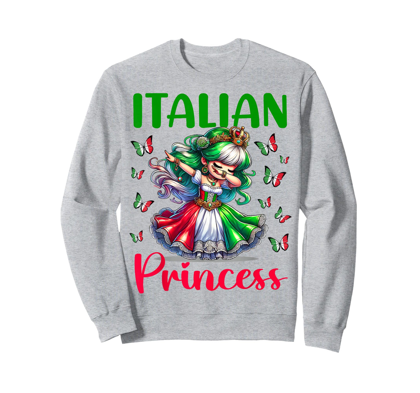 Italian Princess Dab Girl Flag Dress Culture for Kids T-Shirt