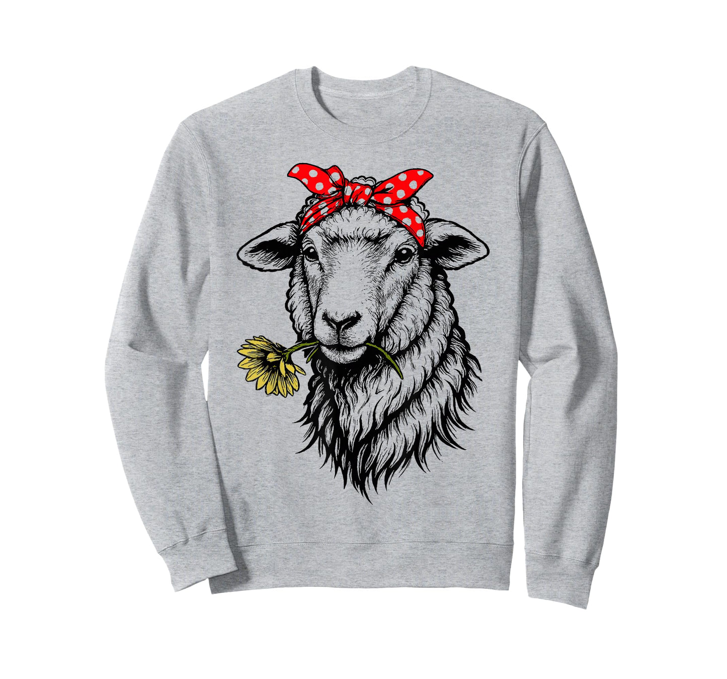 Funny Sheep with Bandana and Flower Farm Animal Lover T-Shirt