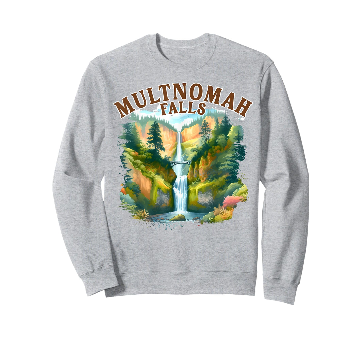 Multnomah Falls Waterfall Oregon Nature Exploring Travel T-Shirt