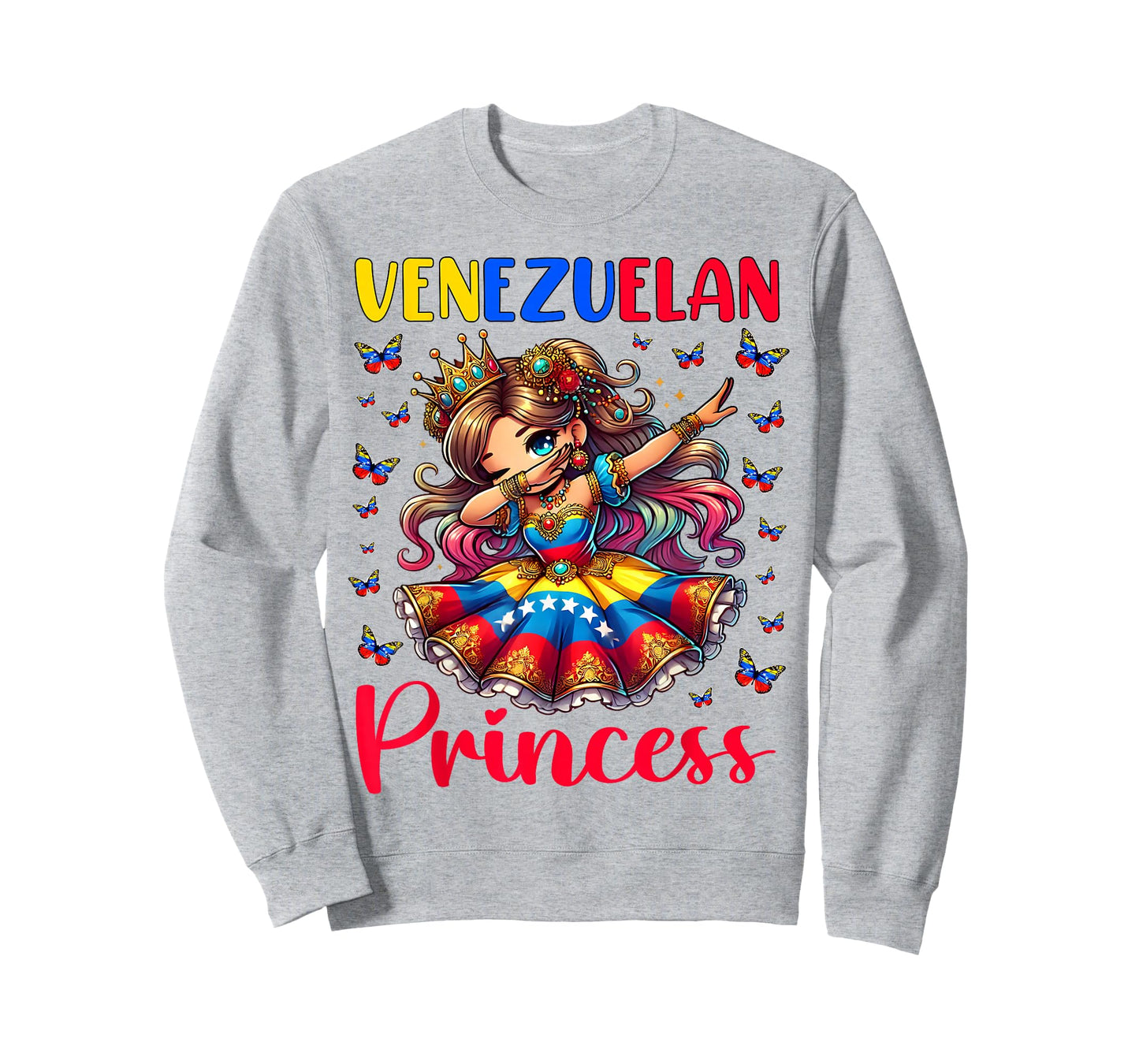 Venezuelan Princess Dab Girl Flag Dress Heritage for Kids T-Shirt