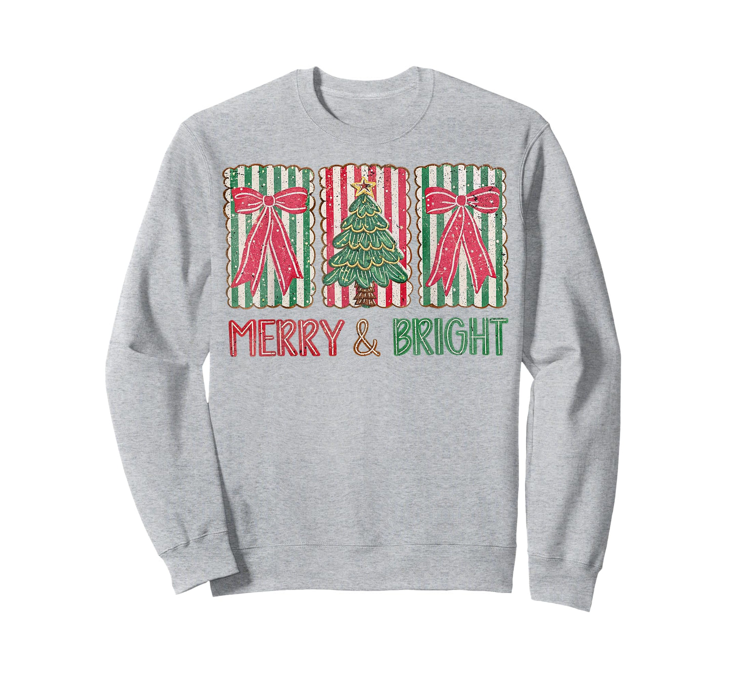 Preppy Merry & Bright Coquette Bow Christmas Tree Women Girl T-Shirt