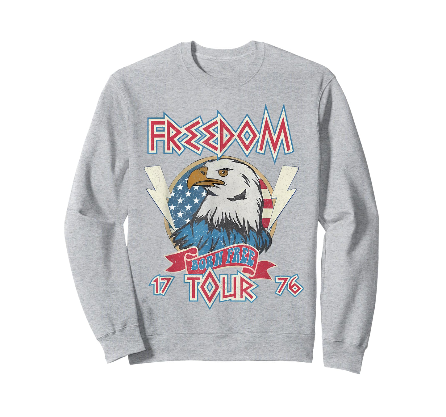 4th of July Born Free Eagle Freedom Tour 1776 Rock Men Women T-Shirt