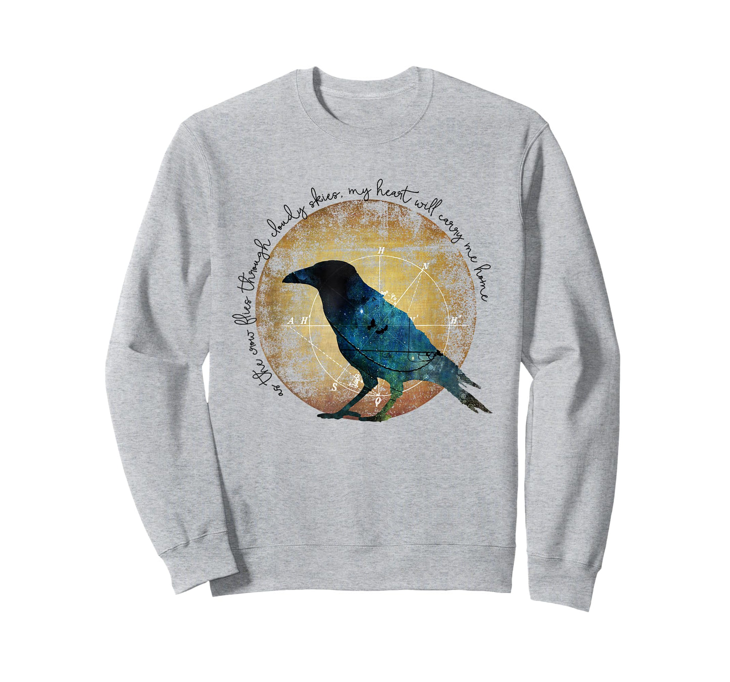 As the Crow Flies - Crow Raven Moon Art T-Shirt