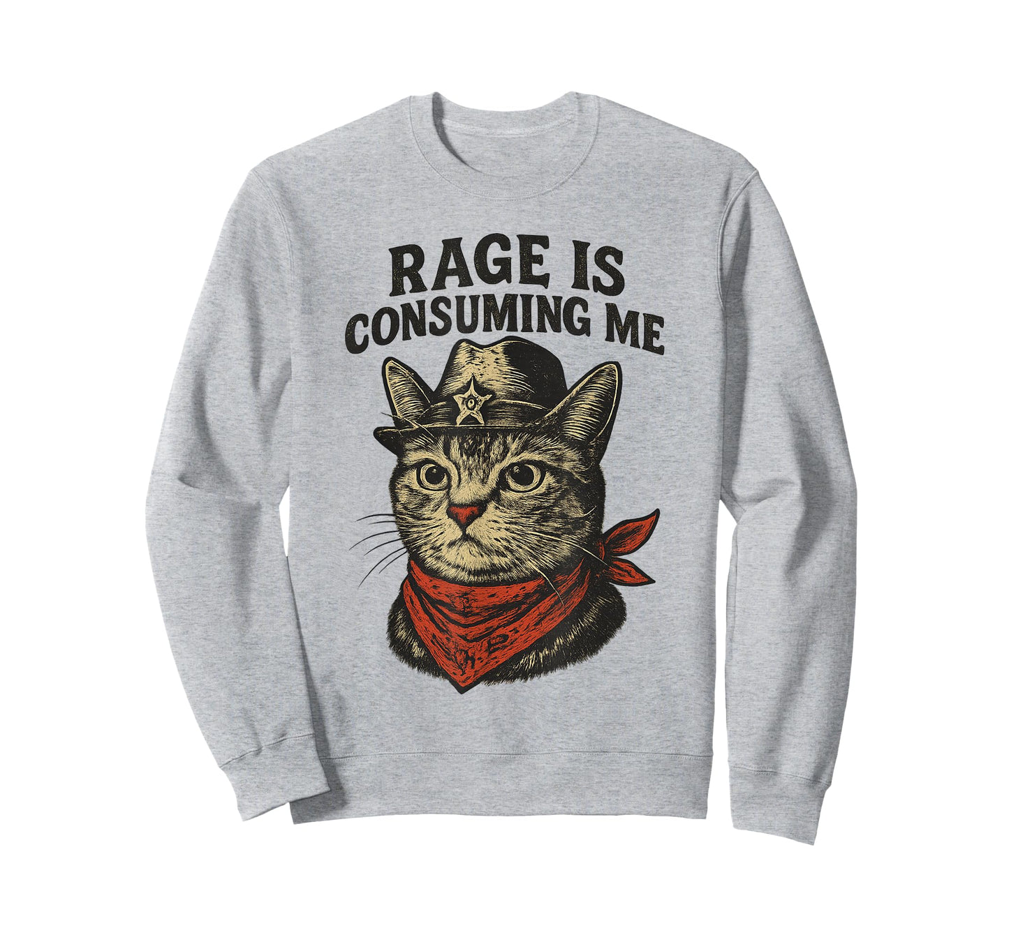 Rage Is Consuming Me Silly Cat Meme Funny Feline Men Women Kids T-Shirt