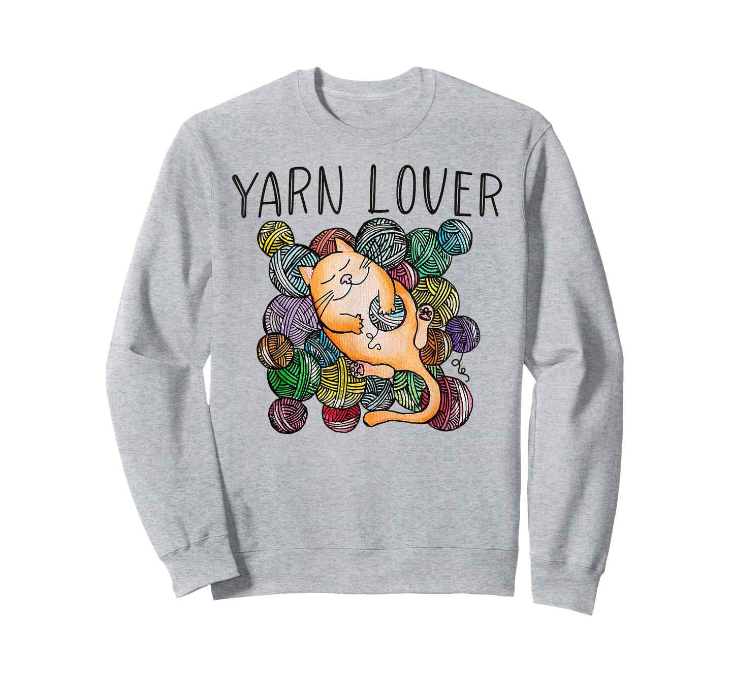 Adorable Knitting and Crochet Happy Cat Yarn Lovers T-Shirt