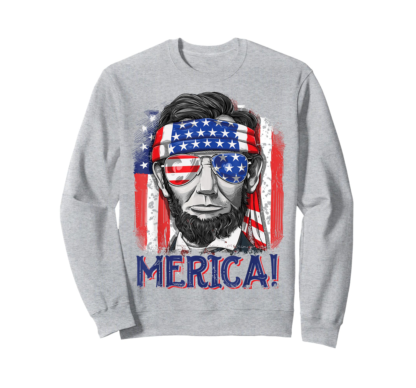 Abraham Lincoln 4th of July Merica Men Women American Flag T-Shirt