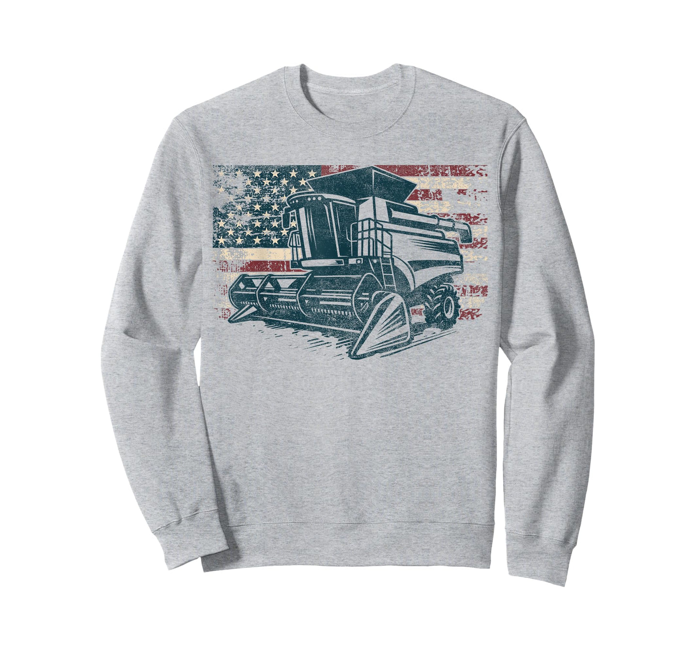 American Flag Combine Harvester Farming Patriotic Farmer T-Shirt