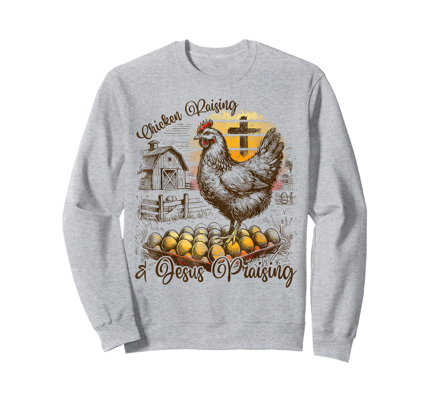 Chicken Raising & Jesus Praising Christian Farm T-Shirt