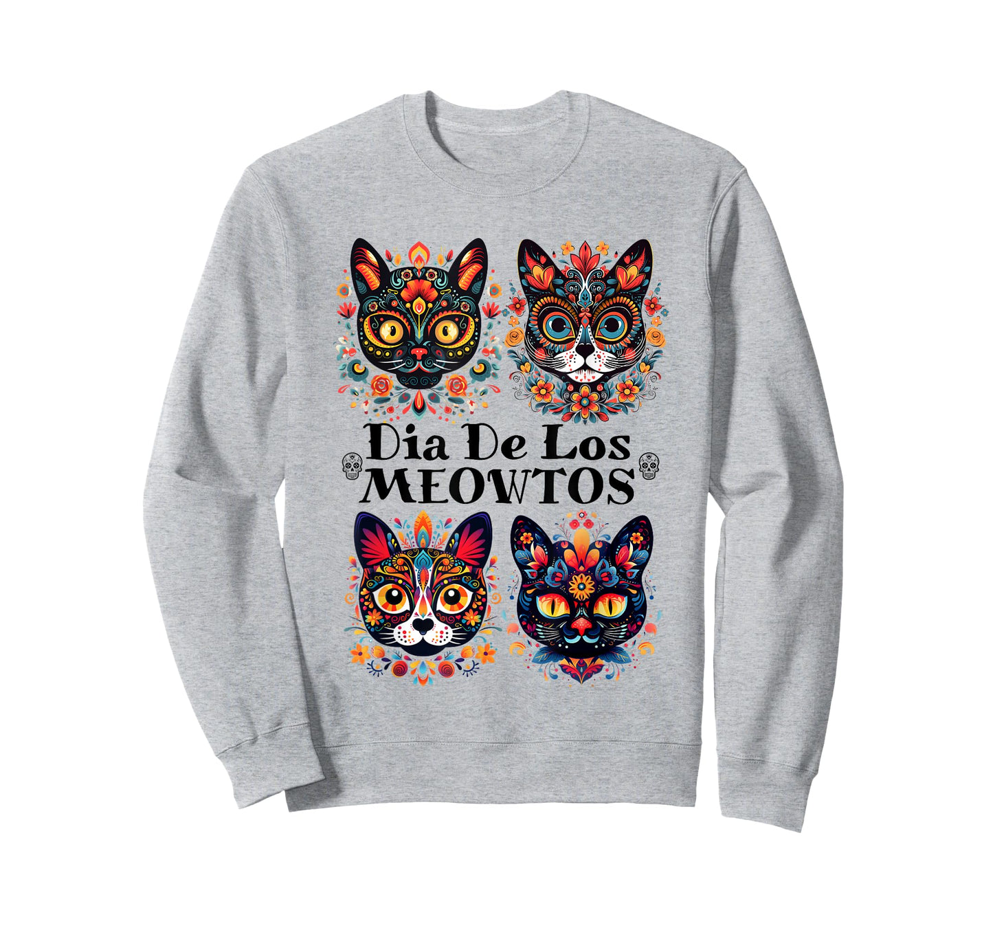 Sugar Skull Cats Dia De Los Meowtos Muertos Day of the Dead T-Shirt