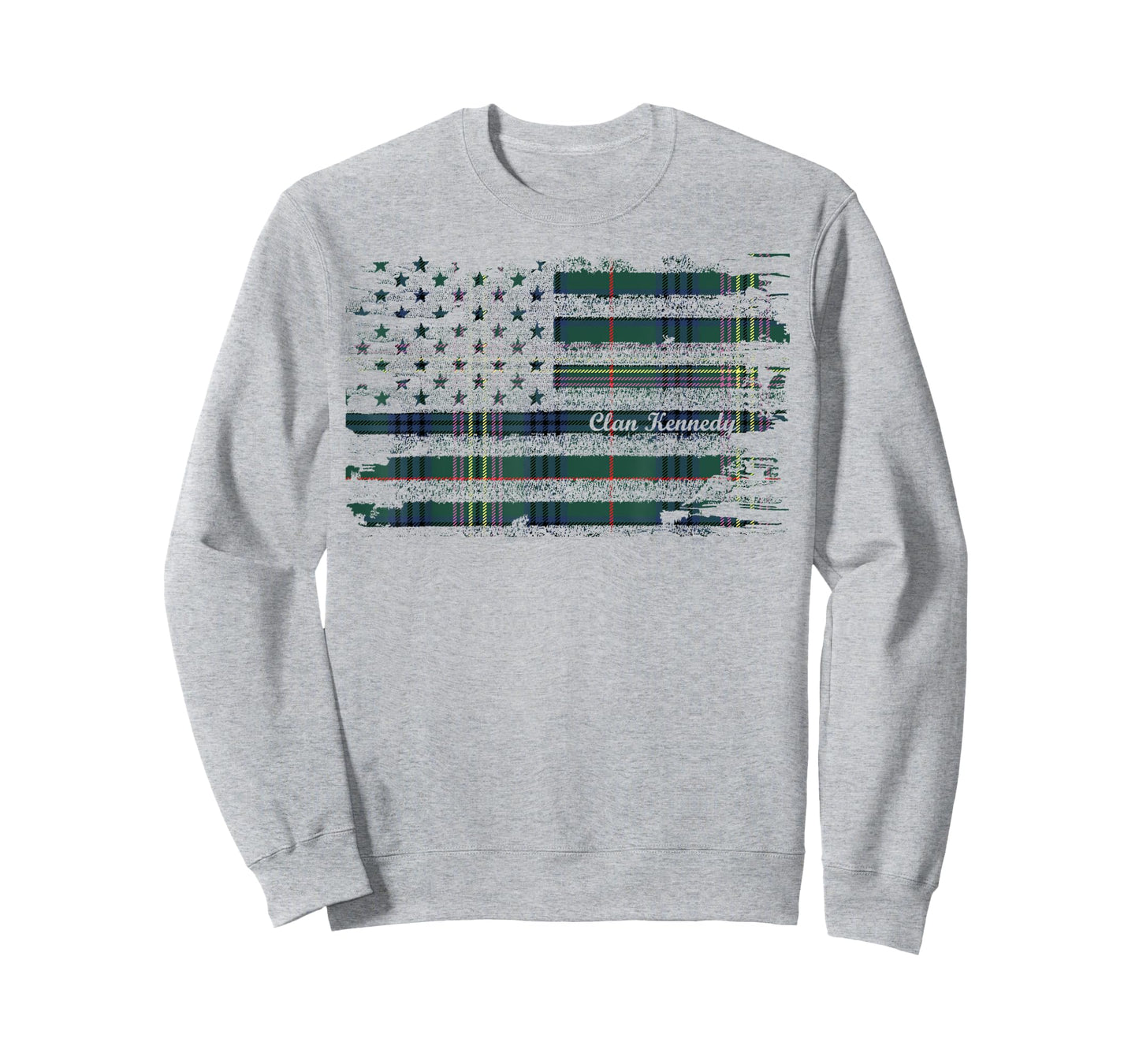 Kennedy surname American Flag Scottish Clan Tartan T-Shirt for Women Kids Men