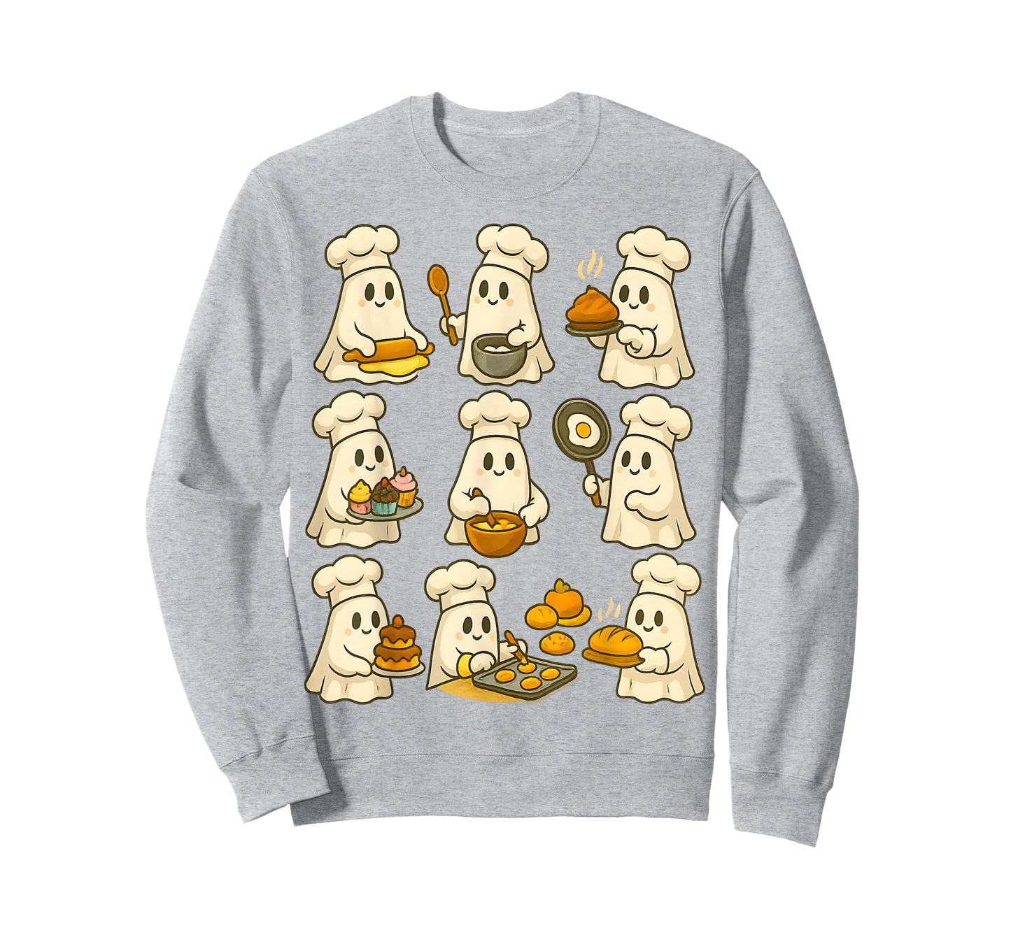 Cute Ghost Baker Halloween Baking for Pastry & Food Lovers T-Shirt