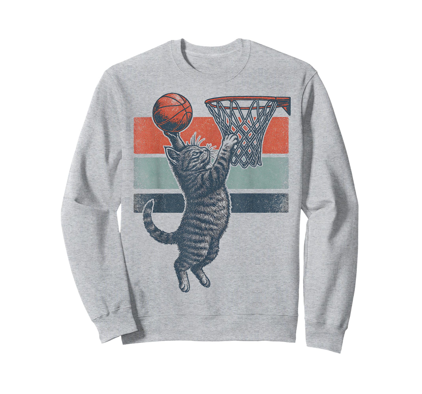Funny Cat Basketball Retro Style T-Shirt