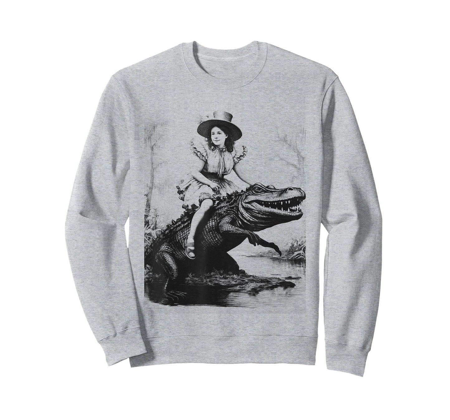 Girl Riding Alligator | Weird Funny Florida Crocodile Meme T-Shirt