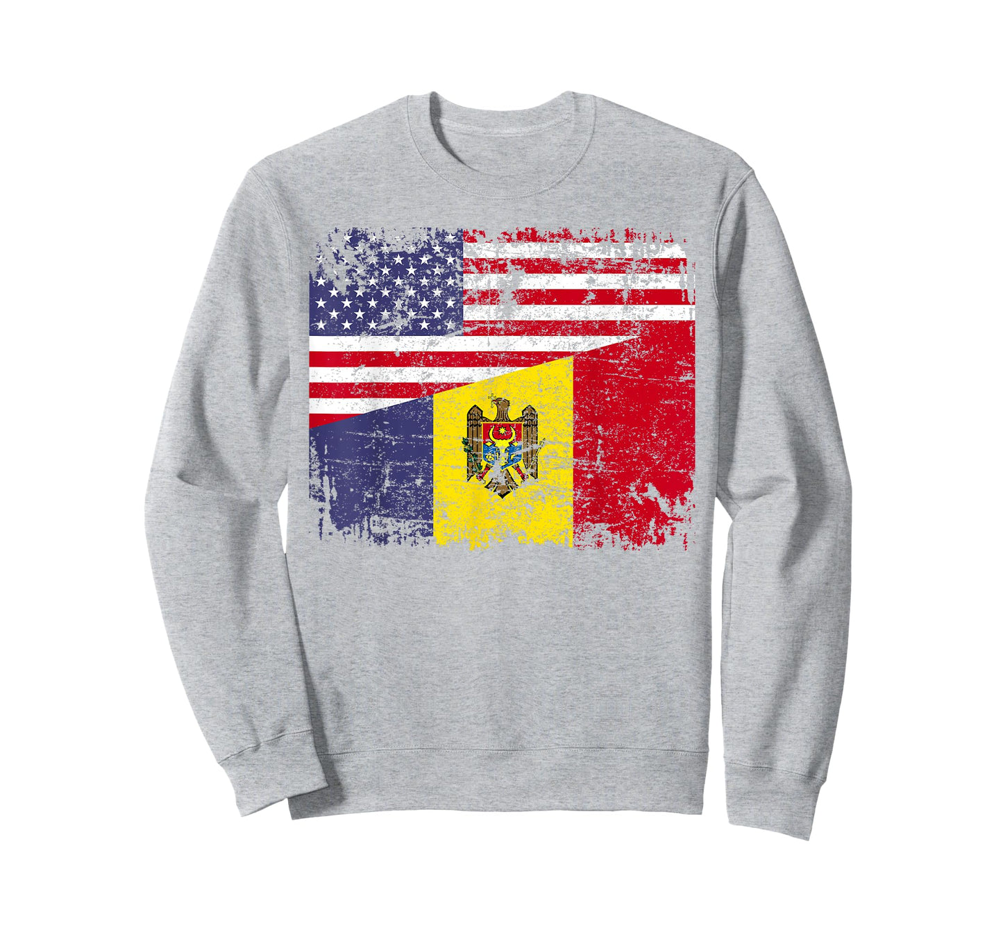 MOLDOVAN ROOTS | Half American Flag | MOLDOVA T-Shirt