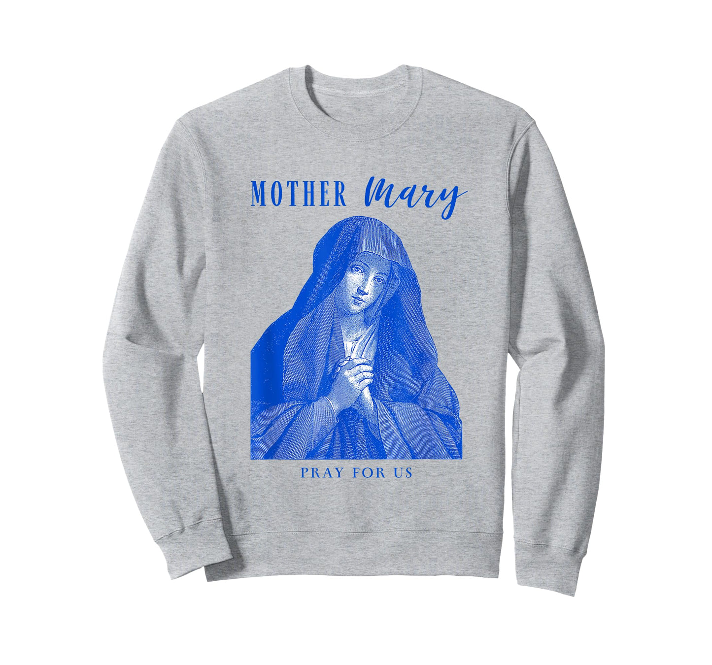 Mother Mary Pray for Us Vintage Etching Catholic T-Shirt