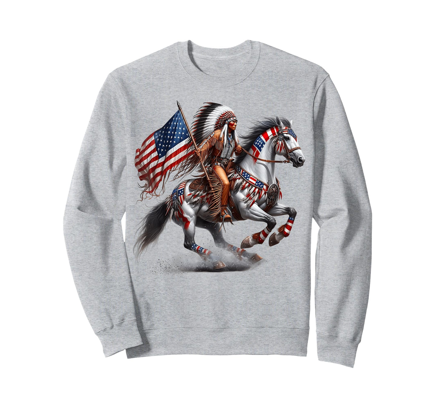 Native American Flag 4th of July Horse Indian Burial Ground T-Shirt