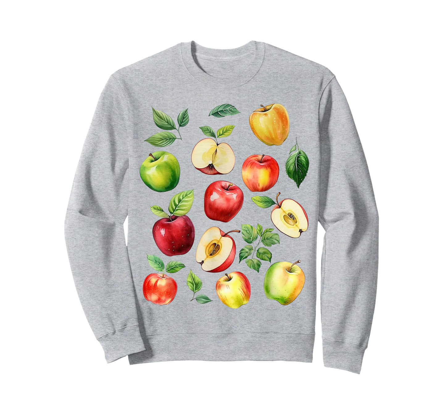 Apple Picking Farmer Apple Varieties Watercolor Farm Fresh T-Shirt