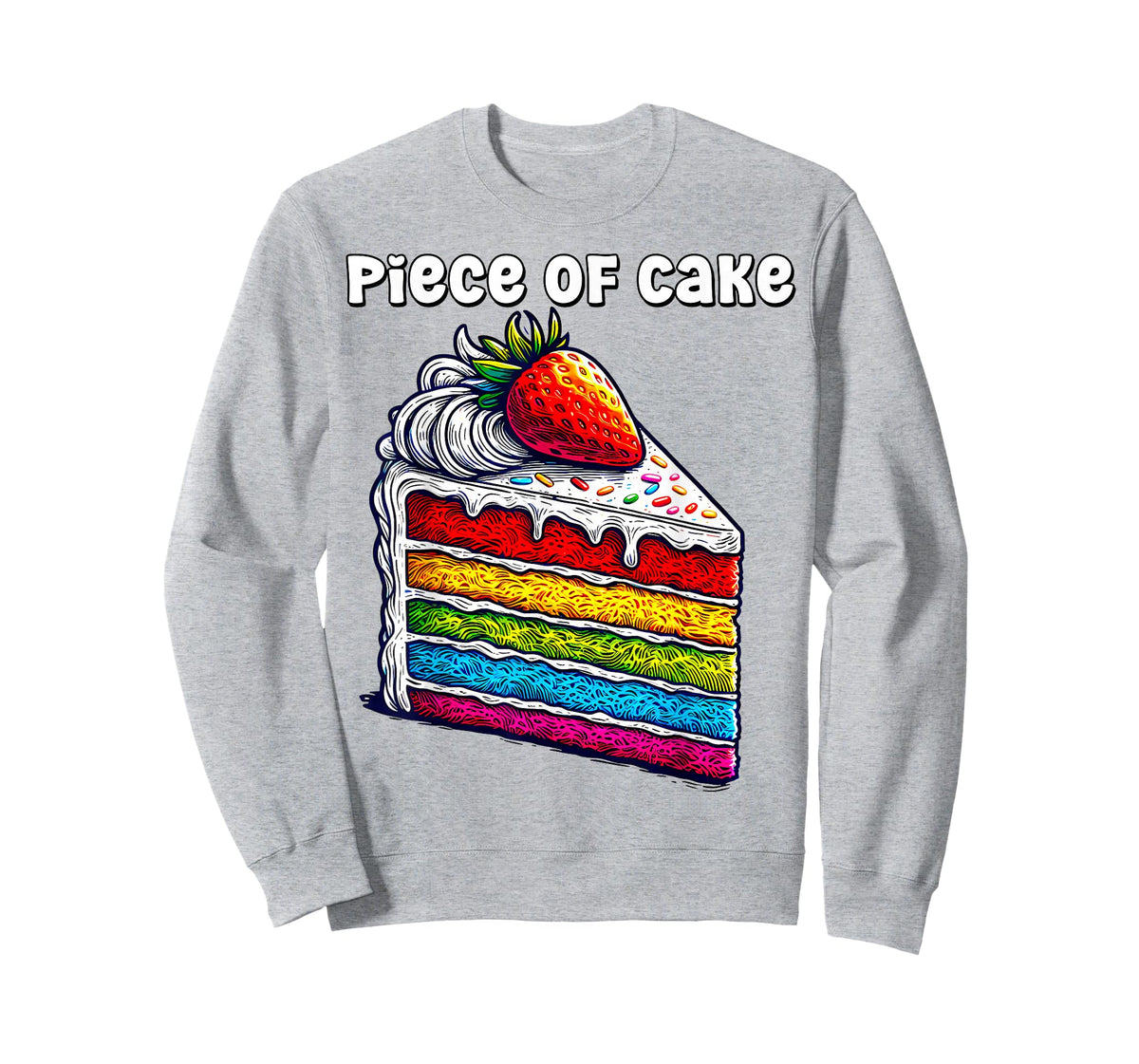 Piece of Cake English Idiom Slice of Rainbow Layer Cake T-Shirt