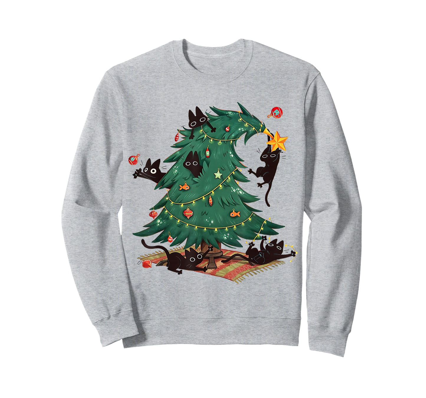 Christmas Tree and Cat Cute Christmas Cat Lover T-Shirt