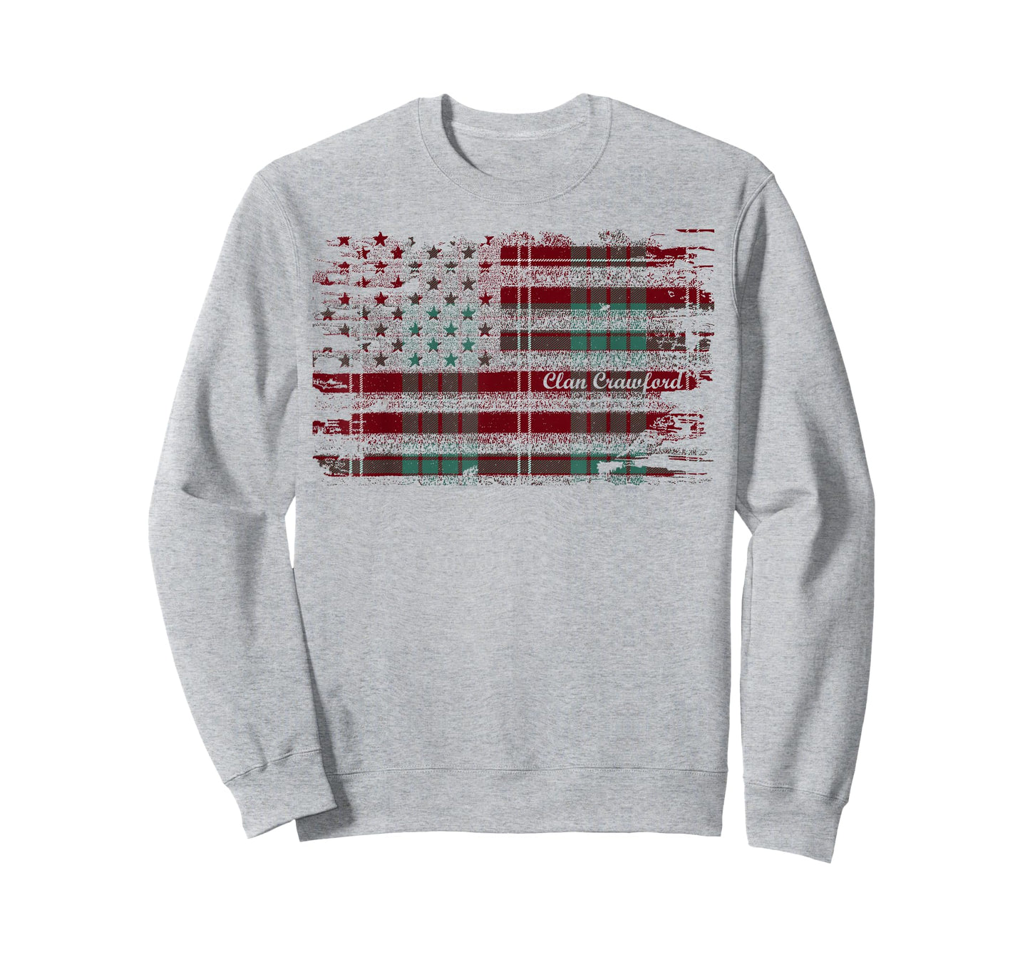 Crawford surname american flag scottish clan tartan T-Shirt