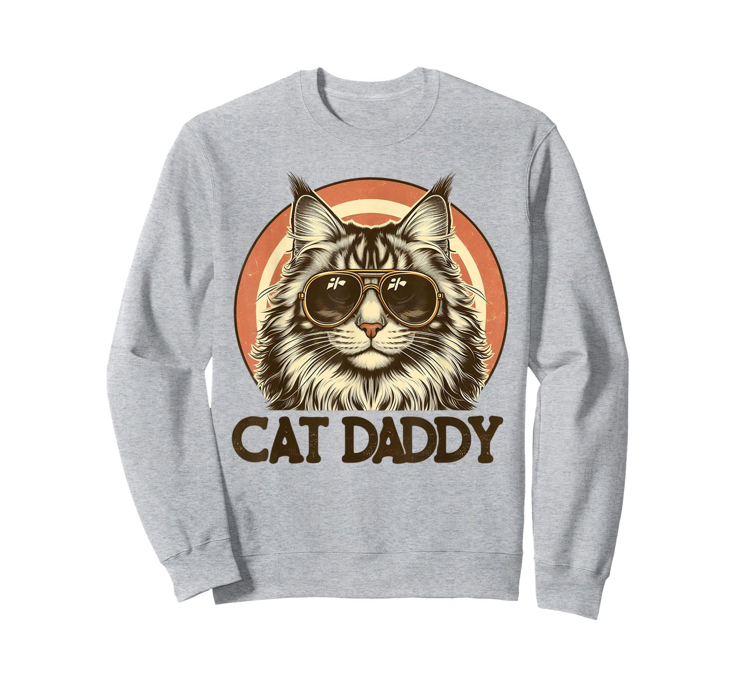 Cat Daddy Cool Maine Coon Cat Father's Day Retro Cat Dad T-Shirt