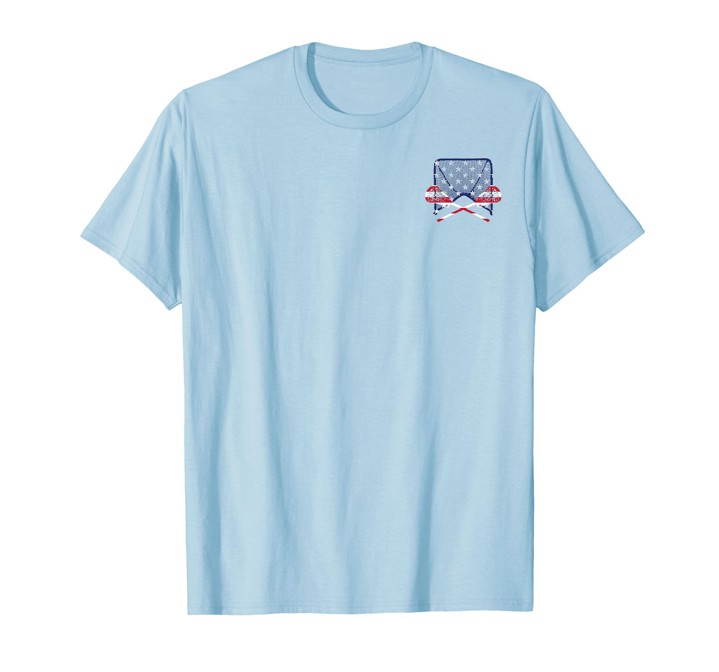 American Flag Lax 4th of July USA Sticks Lacrosse Goalie T-Shirt