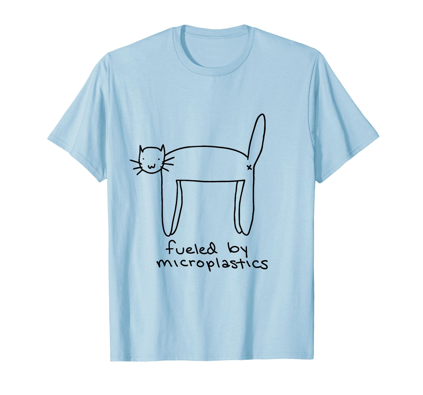 Funny Fueled By Microplastics Cat T-Shirt