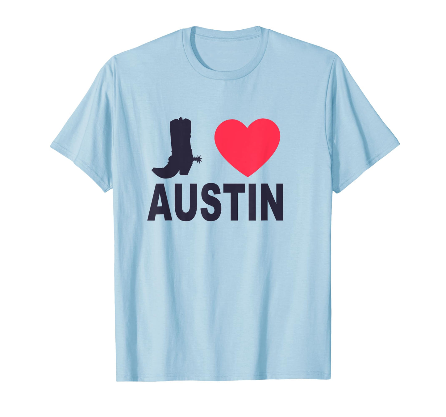 I Love Austin T-Shirt Cool Funny Texas Boot & Heart Top Tee
